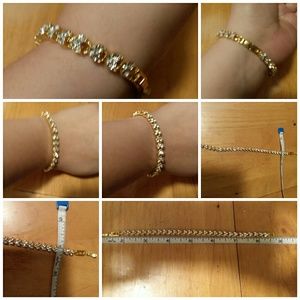 14kt gold diamond cut heart braclet